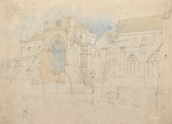 Attributed to William Leighton Leitch (1804-1883), A sketch of Glasgow Cathedral, pencil and
