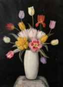 A. Jahno, Continental, a still life of mixed flowers, oil on canvas, signed, 28.75