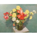 Rene George Santill (20th Century) French, a still life of mixed flowers, oil on canvas, signed,