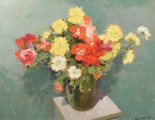 Rene George Santill (20th Century) French, a still life of mixed flowers, oil on canvas, signed,