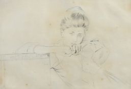 Paul Cesar Helleu (1859-1927), a drypoint etching of a female figure, possibly Alice, the artist's