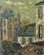 French School, Circa 1972, a view of rooftops in Rouen, oil on canvas, indistinctly signed,