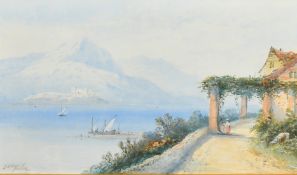 Edwin St. John, Circa 1912, 'The Bay of Naples', and 'Near Capri', a pair of watercolours, both