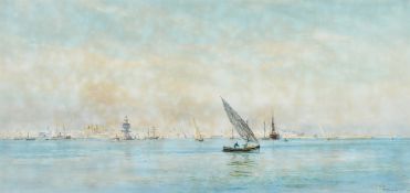 William Lionel Wyllie (1851-1931) British, A view of Cadiz, Spain, watercolour, signed and