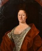 19th Century French School, a bust length portrait of a lady, oil on canvas, 28.5" x 23" (73 x 58.