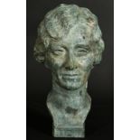 Francis William Doyle Jones (1873-1938) 'Cara Viro Magis', head study of a woman, bronze with