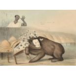 John Doyle (H.B), 'The Bear and the Bees' and 'A Masked Battery', hand coloured lithographs, 9.75" x