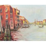 D. Dyer (20th Century), A Venetian canal scene with gondolas, oil on canvas, signed and dated, 16" x