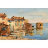 L. Vigon, French School, scene of a bay near St. Tropez, oil on canvas, signed and inscribedverso,