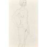 Kanwaldeep Singh Kang, signed Nicks (1964-2007) British, A full length female nude standing with her