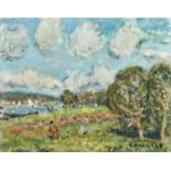 Georges Bousquet (1904-1976) French, 'Seine en Amont de St Mammes, 1963', oil on canvas, unsigned,