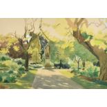 John Doyle (b.1928) 'The Chelsea Physic Garden', watercolour, signed, The Catto Gallery trade
