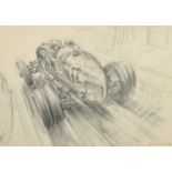 Edward George Wilkes (b.1914), 'Shelsley', a hill climbing car, pencil, signed, 7" x 10" (18 x 25.