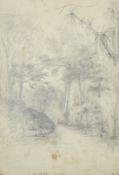 'Australian Scenery', a view with trees, pencil, titled and numbered 1056, 9.75" x 6.75", (