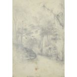 'Australian Scenery', a view with trees, pencil, titled and numbered 1056, 9.75" x 6.75", (