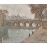 Constant Dore (20th Century) French, a view of a Parisian Bridge, oil on canvas, signed, 21.25" x