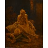 Jan Van Beers (1852-1927) Belgian, an elegant female beauty in a lavish interior, oil on panel,