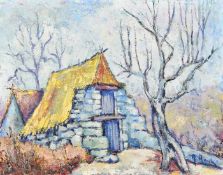 French School, Circa 1991, a view in the Eygalieres Alpilles, oil on panel, indistinctly signed,