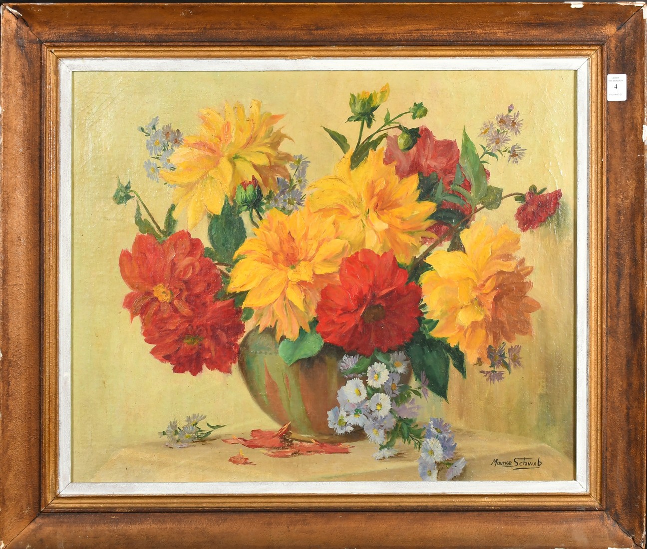 Maurice Schwab (20th Century) French, a still life of mixed flowers, oil on canvas, signed, 19.75" x - Image 2 of 4