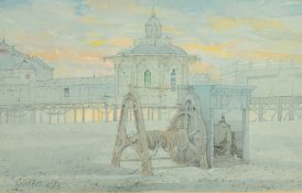 Denis Roxby Bott (b. 1948), a view of Brighton pier, signed and dated 1983, watercolour, 8" x 13" (