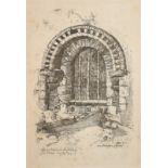 J.S. Cotman, An etching of a window, South Burlingham Church, Norwich, 1810, etched and published by