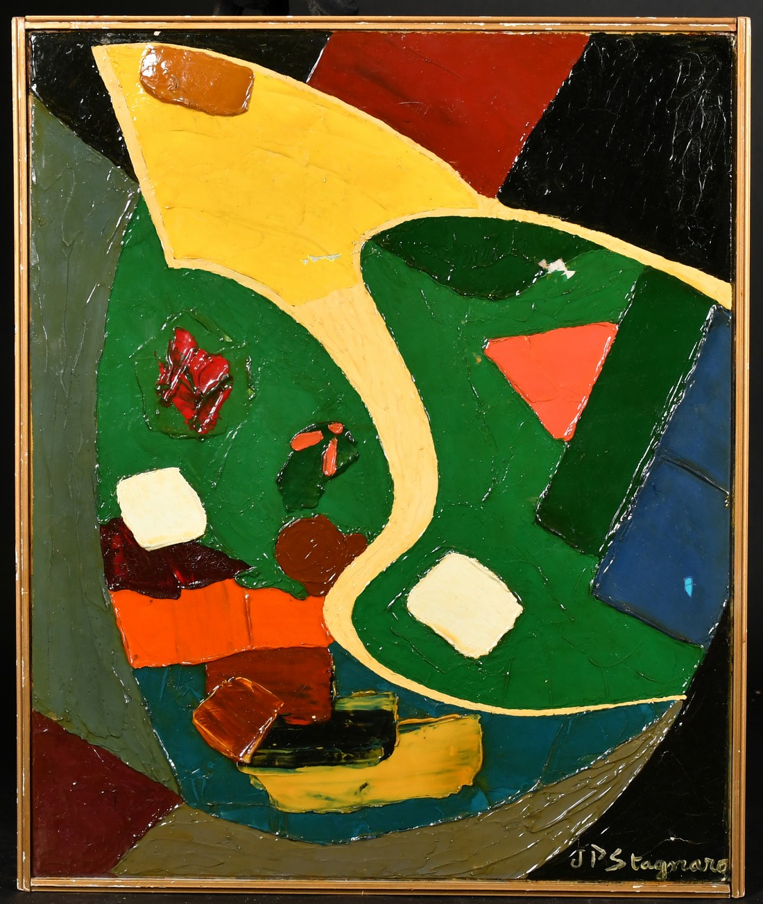 Jean Pierre Stagnaro (circa 1968), an abstract composition, oil on canvas, signed, inscribed - Image 2 of 4