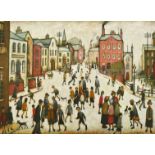 After L.S. Lowry, a colour print published by Ganymed, 'A village Square', 17.75" x 23.75", 45x60.