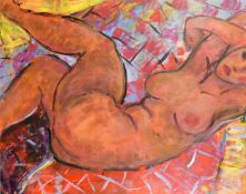 Kanwaldeep Singh Kang, signed Nicks (1964-2007) British, A reclining female nude lying on a