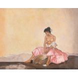 After William Russell Flint, 'Ariadne', acrylic on paper, bears signature, 18.5" x 21.75", (