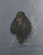 French School, Circa 1955, a pastel head study of a dog, indistinctly signed and dated, 20.5" x 16.