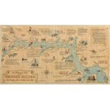 Frederick Tilp, A Pictorial Map of the Potomac from Washington, D.C. to Maryland, 9.5" x 16.5" (24 x