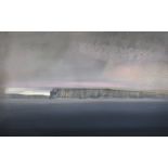 Gregor M Smith, 'The Calf of Eday, Orkney', mixed media, signed, Gallery 20, Brighton trade label