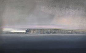 Gregor M Smith, 'The Calf of Eday, Orkney', mixed media, signed, Gallery 20, Brighton trade label