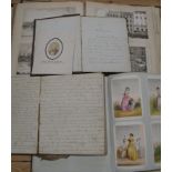 [JOURNALS / SCRAPBOOKS etc.], 4 x misc. incl. one relating you exercises given Greenwood's School,