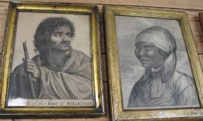 [SOUTH SEA PORTRAITS] 2 x engravings after Webber's illustrations for COOK'S TRAVELS, in antique