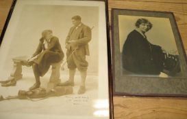 [GOLF] early 20th c. photo of male & female golfer.