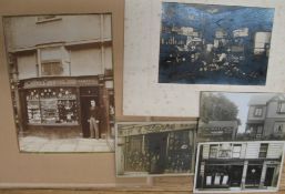 PHOTOGRAPHS of shop fronts / trades, 19th and early 20th c. (5).