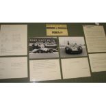 [MOTORING / FORD] framed assemblage of printed & photographic material, overall 21 x 38 inches,