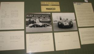 [MOTORING / FORD] framed assemblage of printed & photographic material, overall 21 x 38 inches,