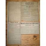 [MURDER, etc.] 3 x York-related murder broadsides, trimmed with loss; & 5 other misc. broadsides (