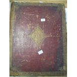 [PAPER etc.] an elephant folio / distressed red morocco 18th c. binding, with a few prints, blank