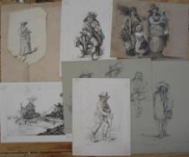 DRAWINGS & PAINTS by "F. S. E.", early 19th c. (Q).