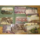 [POSTCARDS] 1 small album & collection of loose, all RAILWAYS, stations etc. (Q).