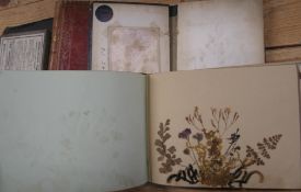 Misc. incl. small pressed flower album, 19th c. (Q).