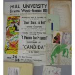 HULL UNIVERSITY POSTER ca. 1960, for "Their Souls in Hell", by Gerard Galloway, typescript of the