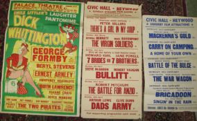 PANTOMIME POSTER, "Dick Whittington", starring George Formby; & 2 x provincial cinema posters (3).