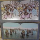 STEREOSCOPE CARDS approx. 150 colour tinted Underwood & Underwood stereoscopic cards, Europe,