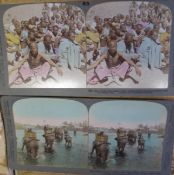 STEREOSCOPE CARDS approx. 150 colour tinted Underwood & Underwood stereoscopic cards, Europe,