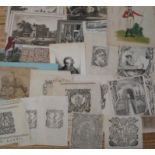 PRINTS & book pages, 16th-19th c., small coll'n (Q).