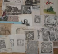 PRINTS & book pages, 16th-19th c., small coll'n (Q).
